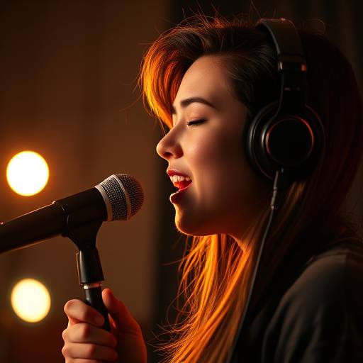 A student receiving voice training