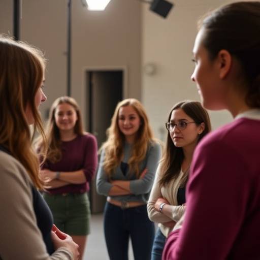 Students practicing acting fundamentals
