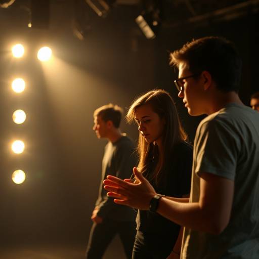 Students rehearsing a scene study